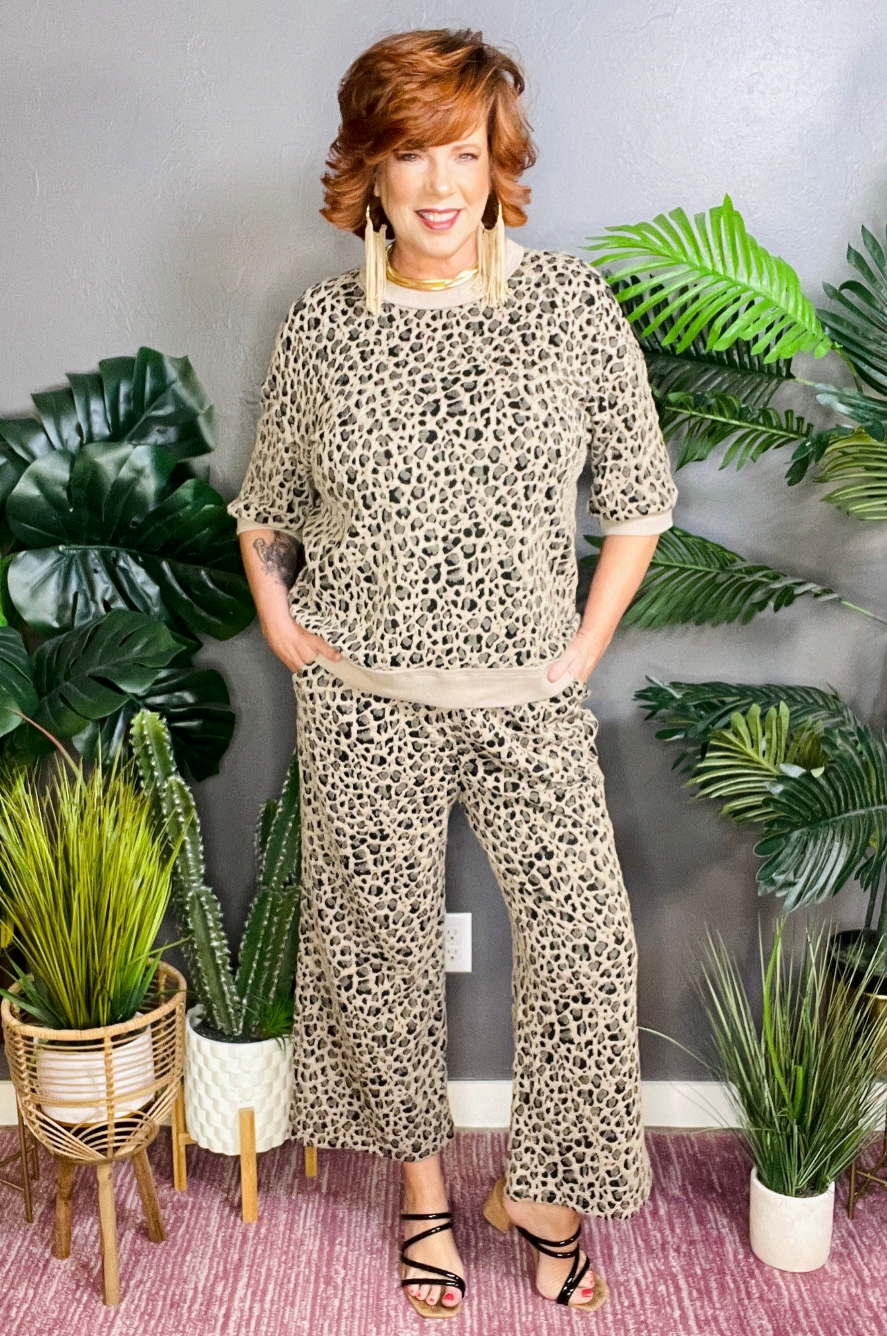 Cozy Crush Top And Wide Leg Pant Set - SET094LE