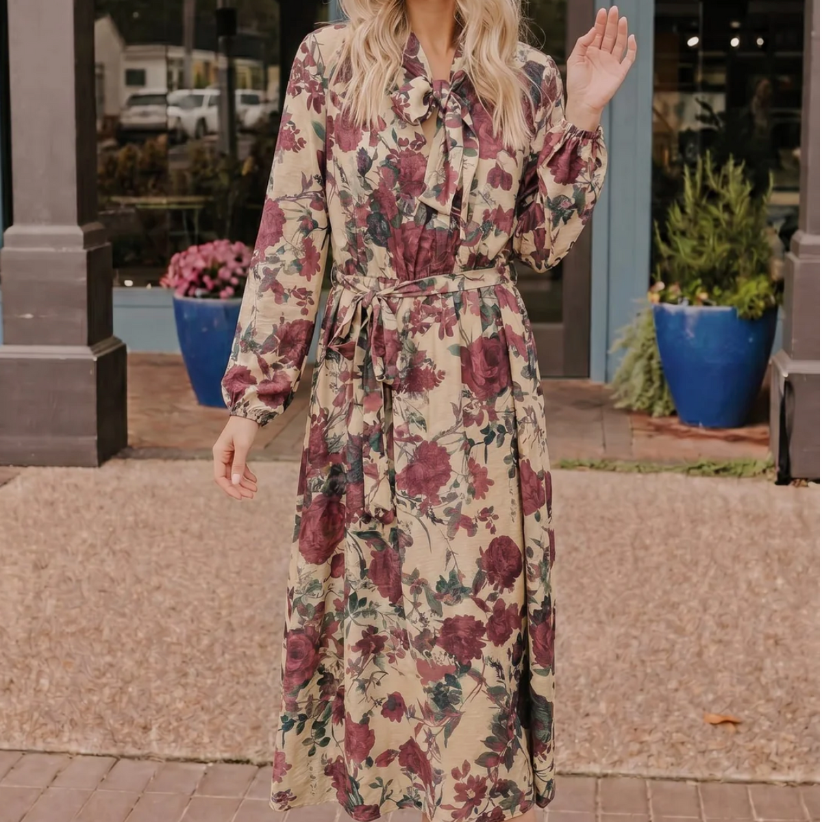 ros all day floral midi dress Endless Rose Sleeveless Floral Embroidered Lace A-Line Midi Dress