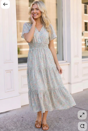 Summer in London Floral Midi Dress