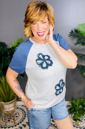 Flower Power Patchwork Top - S835BL