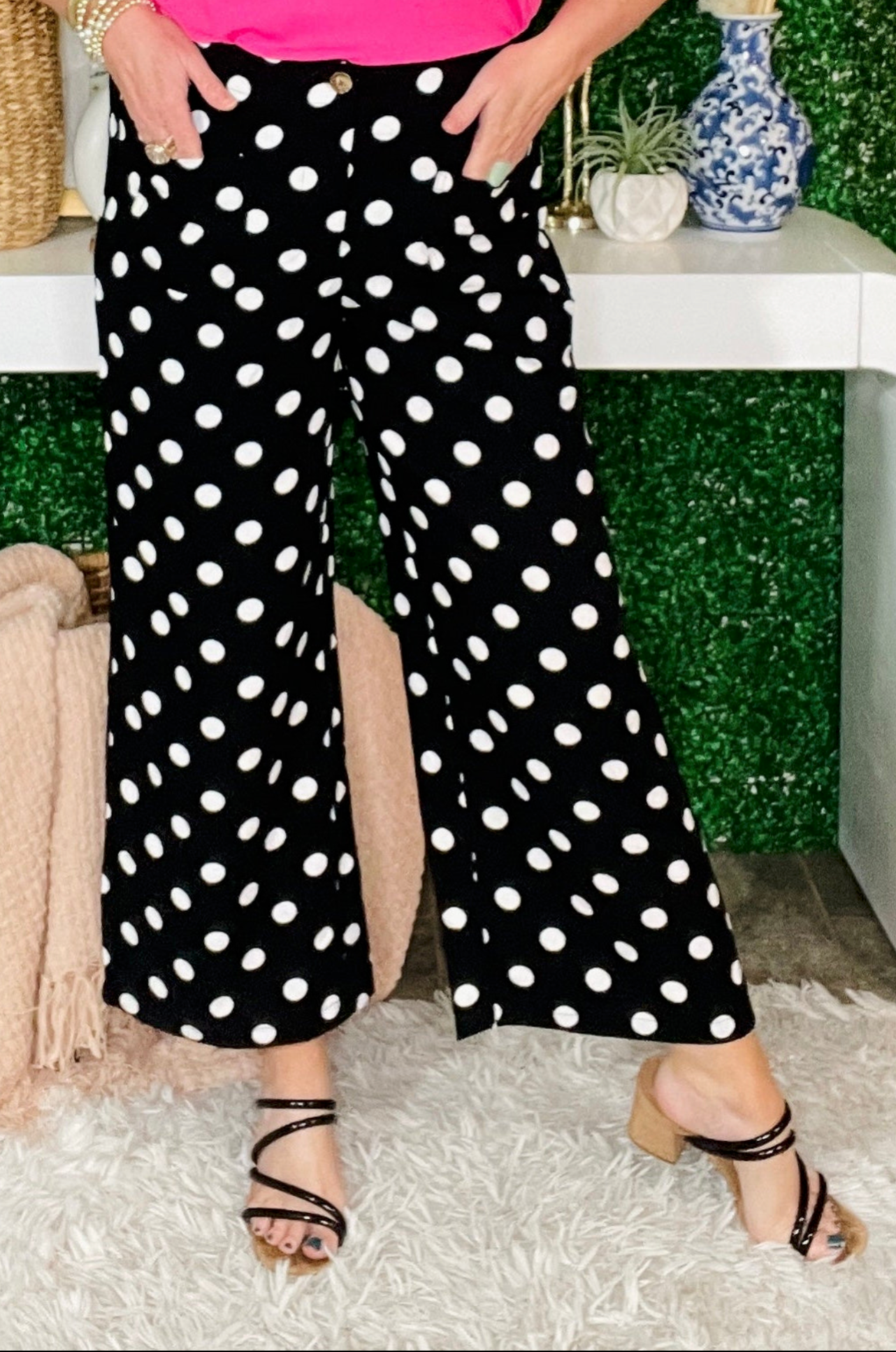 Dots On Repeat Black Pants - P131BK