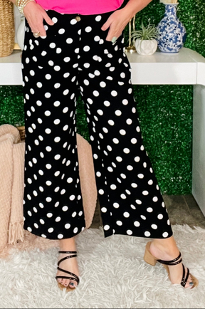 Dots On Repeat Black Pants - P131BK
