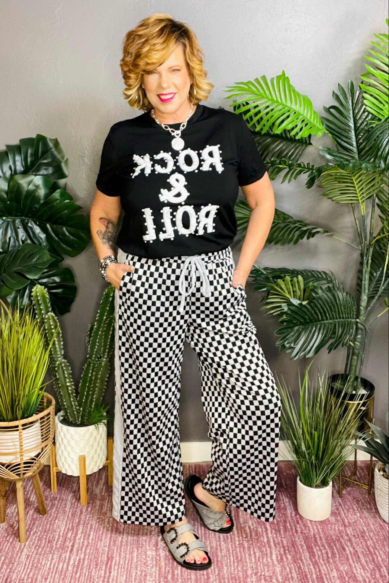 Check The Trend Drawstring Waist Pants - P138BK