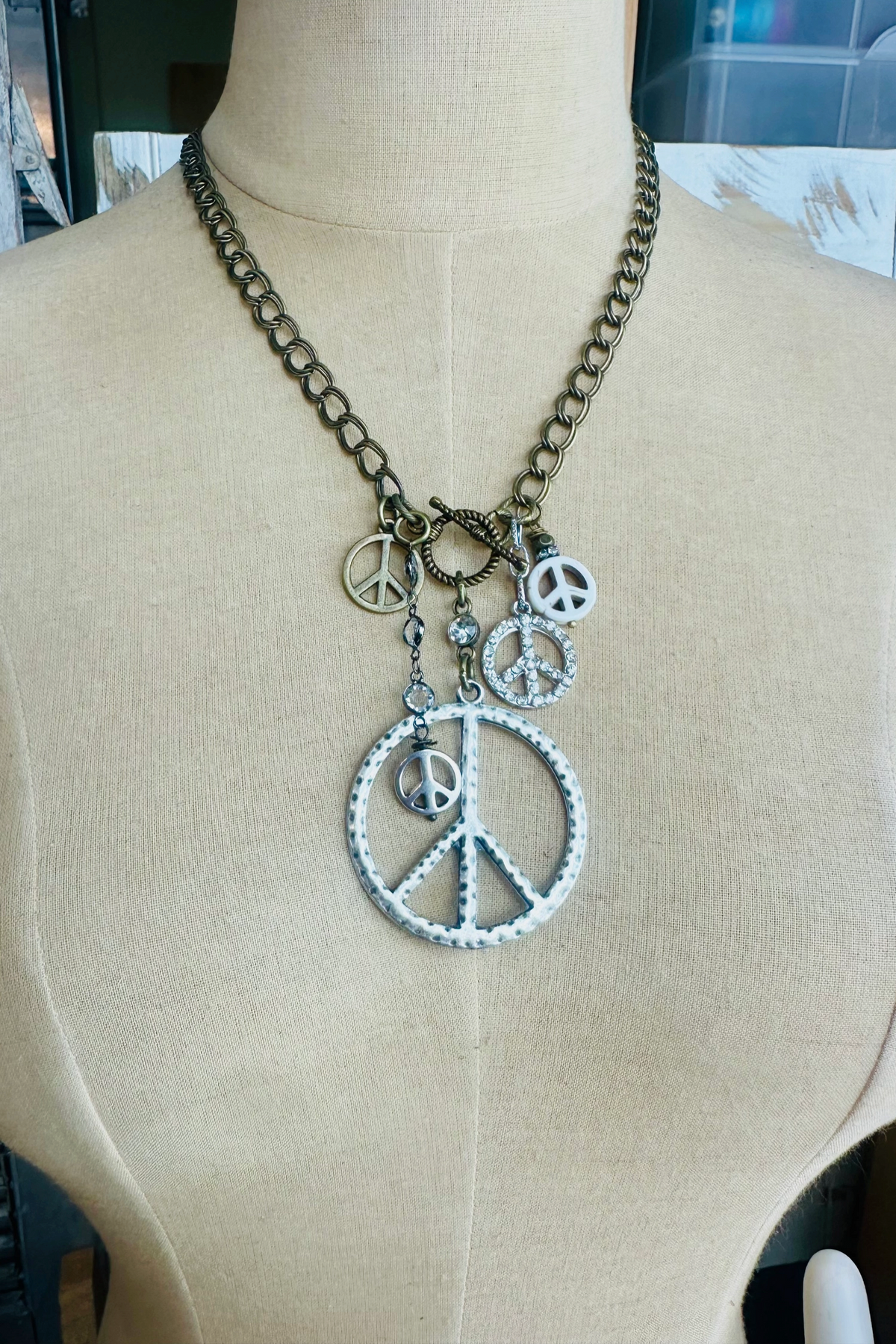 Multi Peace Necklace - N157PEACE