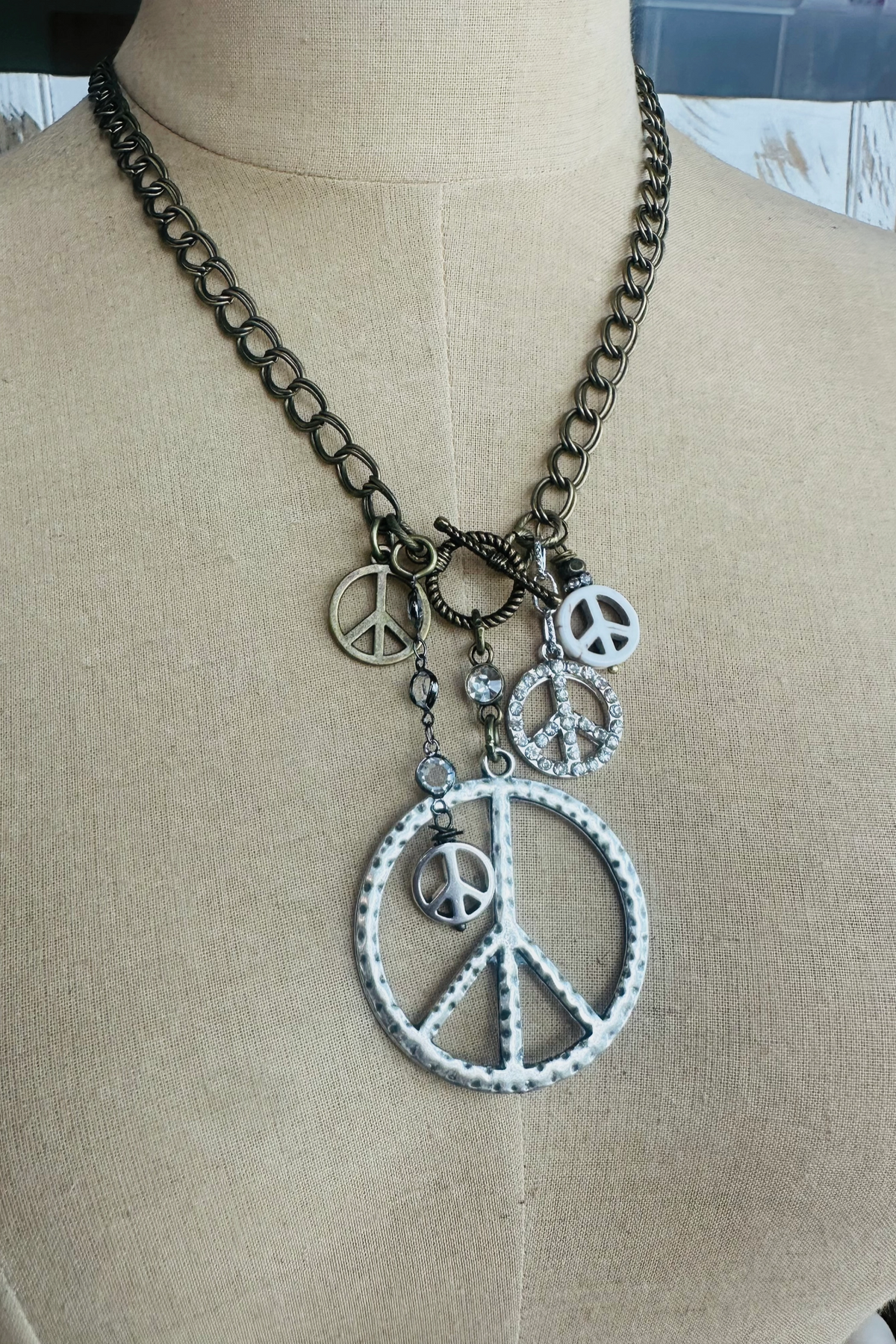 Multi Peace Necklace - N157PEACE