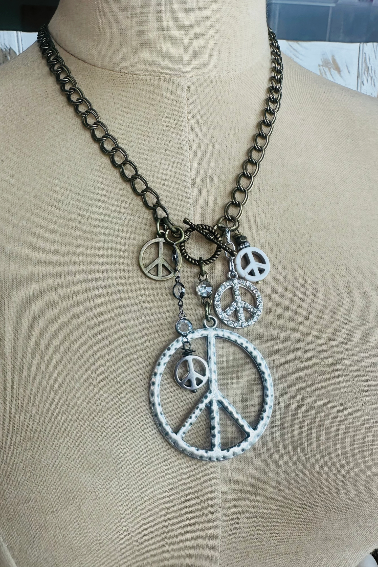 Multi Peace Necklace - N157PEACE