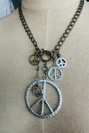 Multi Peace Necklace - N157PEACE