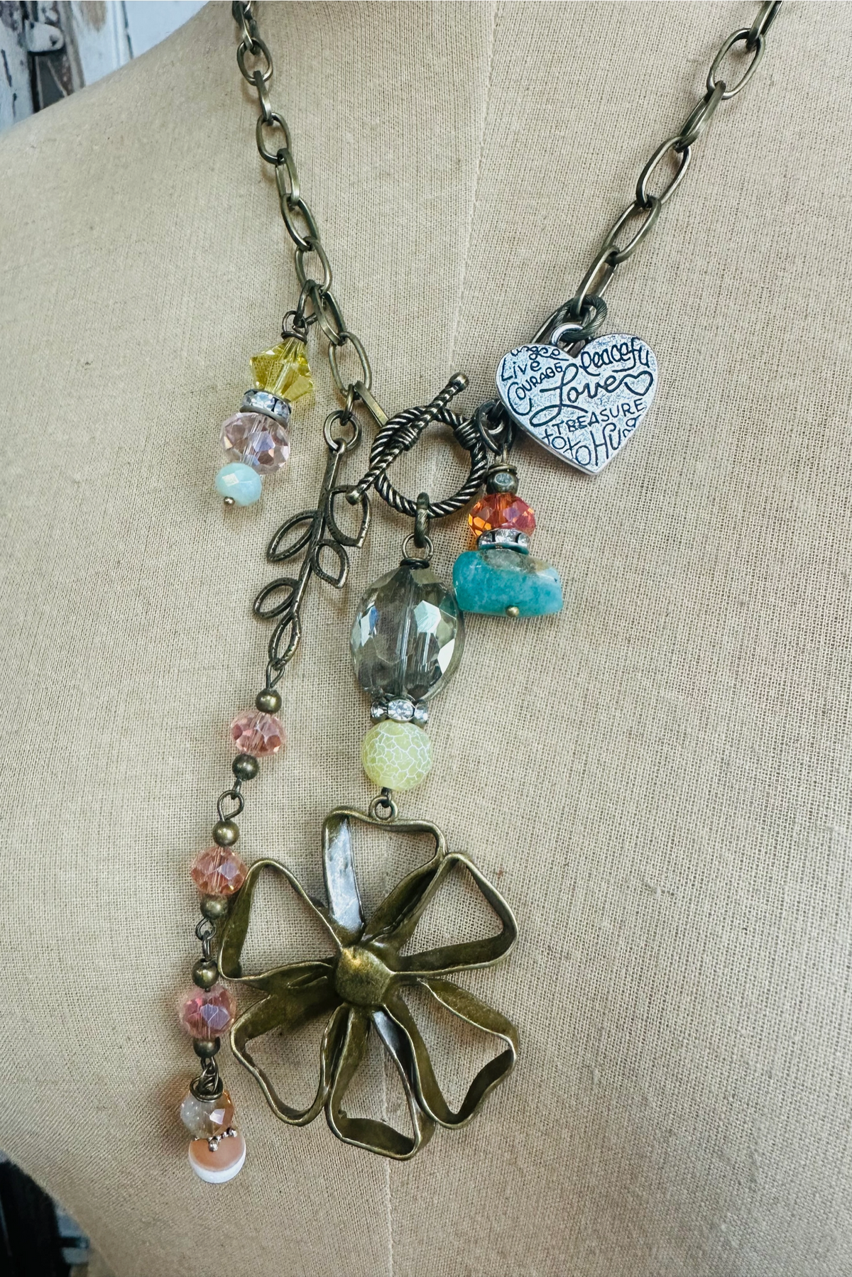 Boho Flower Necklace Charm Necklace - N159FLWR