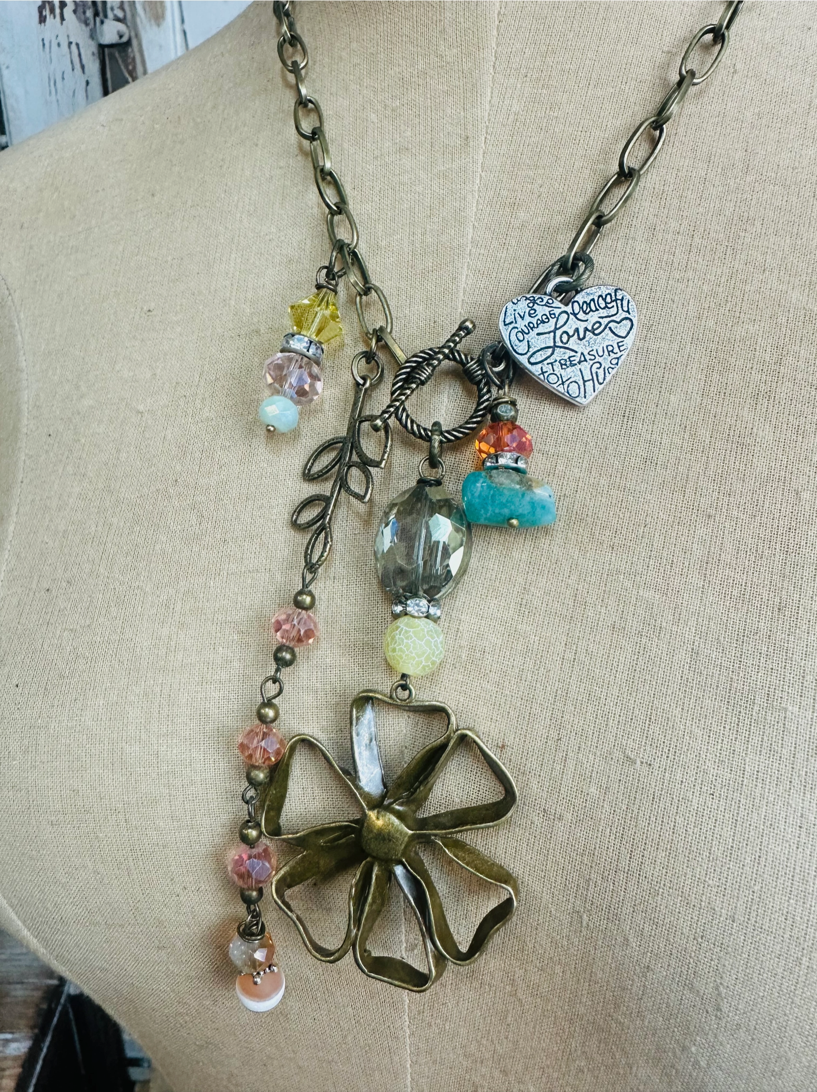 Boho Flower Necklace Charm Necklace - N159FLWR