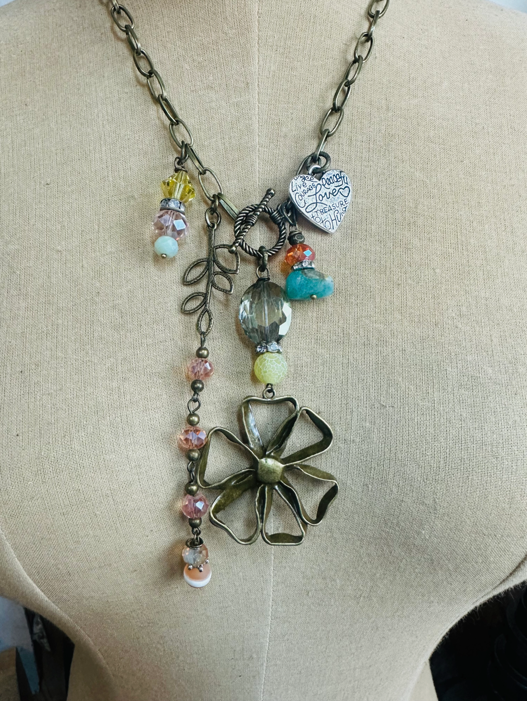 Boho Flower Necklace Charm Necklace - N159FLWR