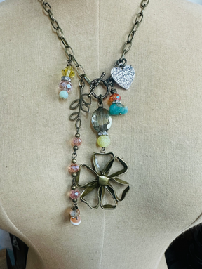 Boho Flower Necklace Charm Necklace - N159FLWR