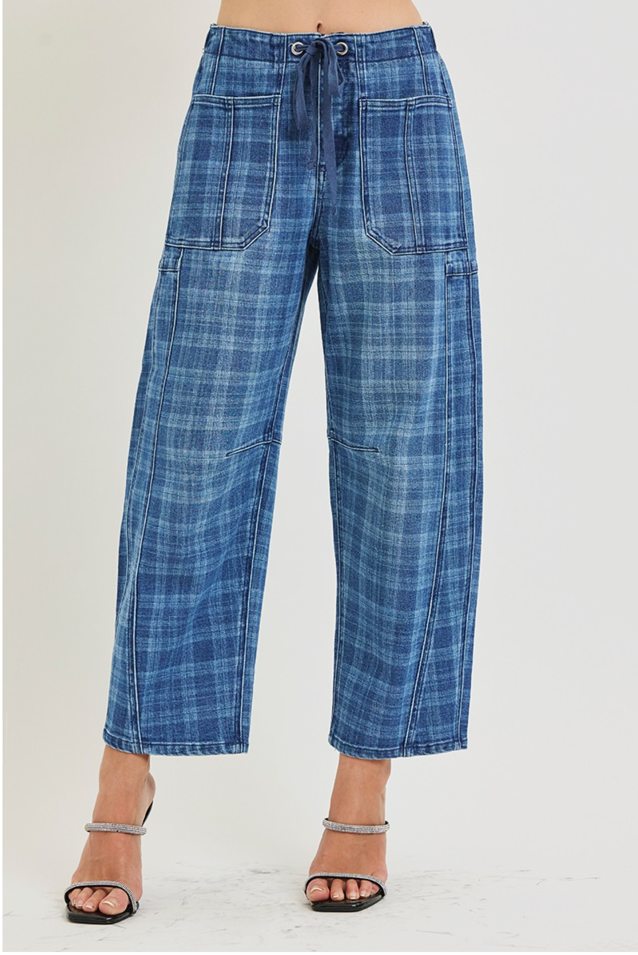 Plaid About You Barrel Jean - J087PLD