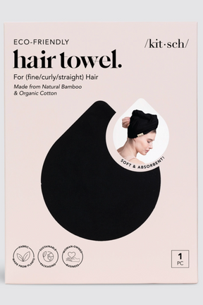Quick Dry Hair Towel - Eco Black