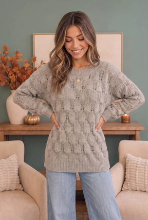 Family Dinner Pointelle Oversized Sweater