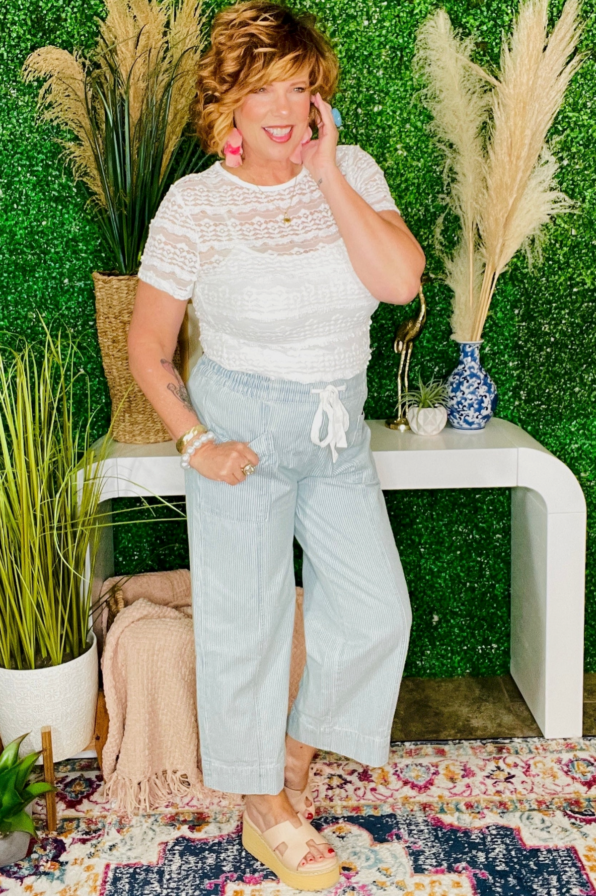 Harbor Chic Drawstring Waist Jeans - J092DN