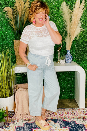 Harbor Chic Drawstring Waist Jeans - J092DN