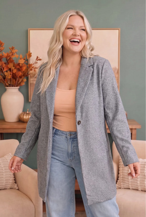 The Longline Blazer in Grey