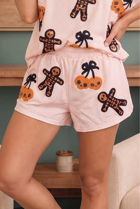 Spooky Season Sequin Lazy Day Short Set
