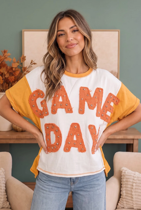 Game Day Glam Star Studded Graphic Tee