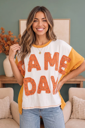 Game Day Glam Star Studded Graphic Tee