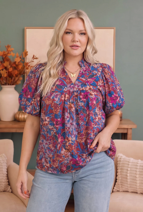 Blooming Beautifully Floral Puff Sleeve Top