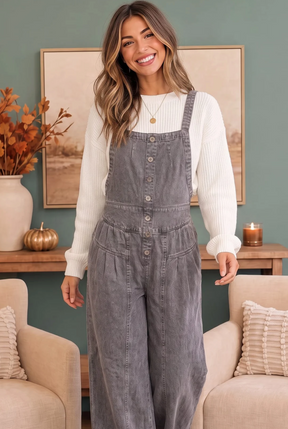 Just Darling Wide Leg Denim Overall