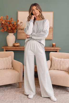 Lounging in Lace Grey Set