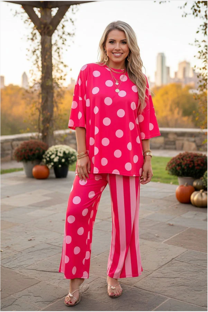 Pretty Mismatch Top And Pant Set - SET115PK