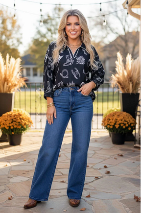Boots And Doodles Top - T027BK