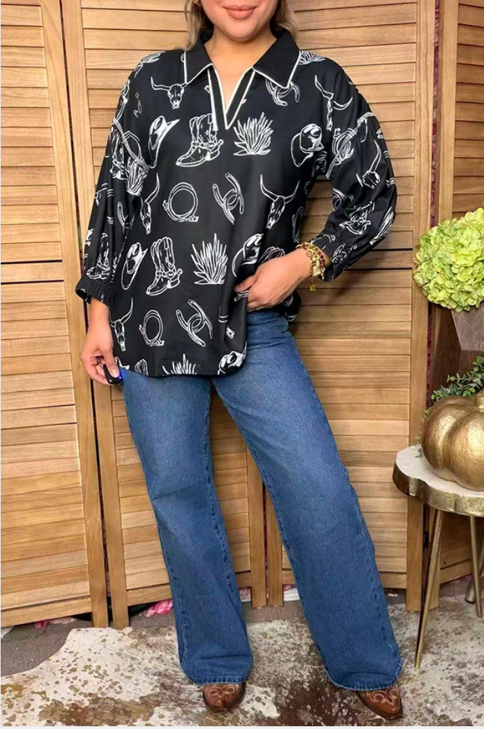 Boots And Doodles Top - T027BK