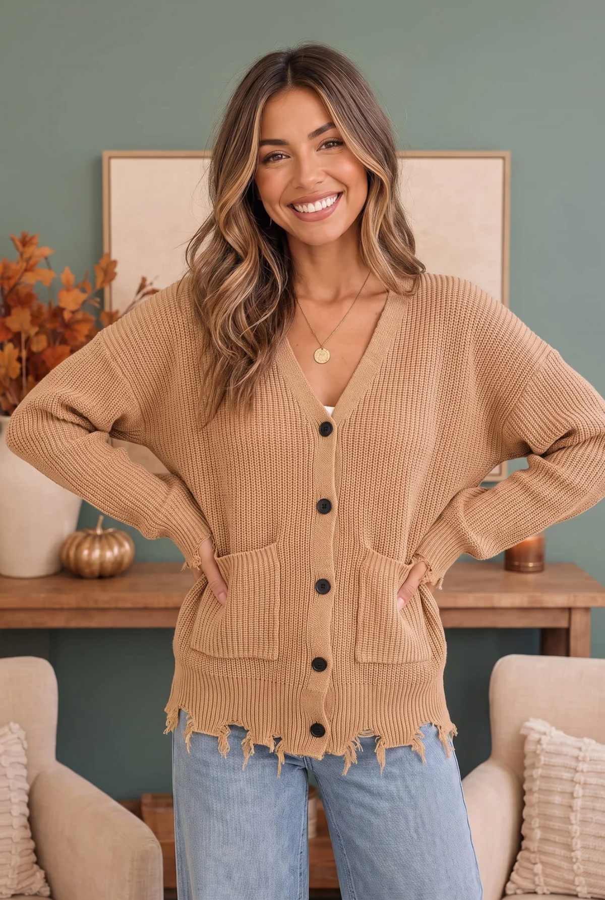Wear Me Out Distressed Hem Knit Cardigan