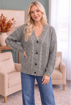 Beach Bonfire Button Down Cardigan in Olive