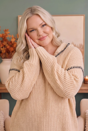 Wrapped in Grace Knit Sweater in Warm Taupe