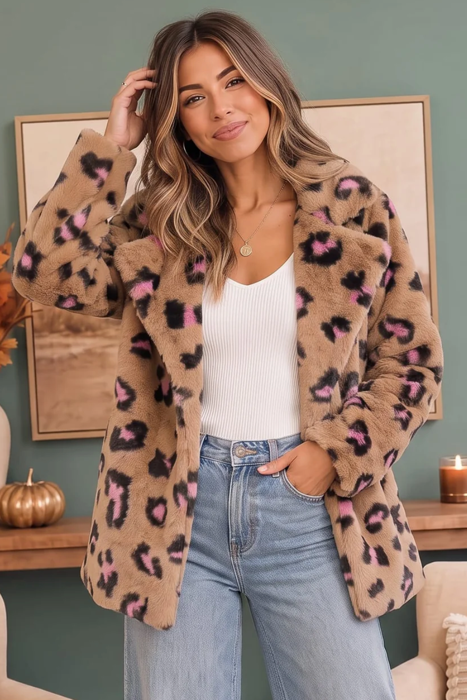 Daring Darling Faux Fur Leopard Coat