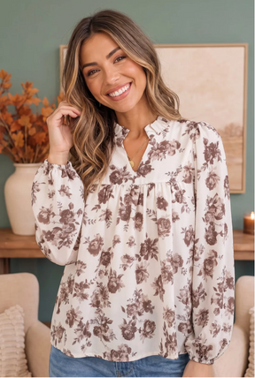 Roses in Bloom Floral Babydoll Top