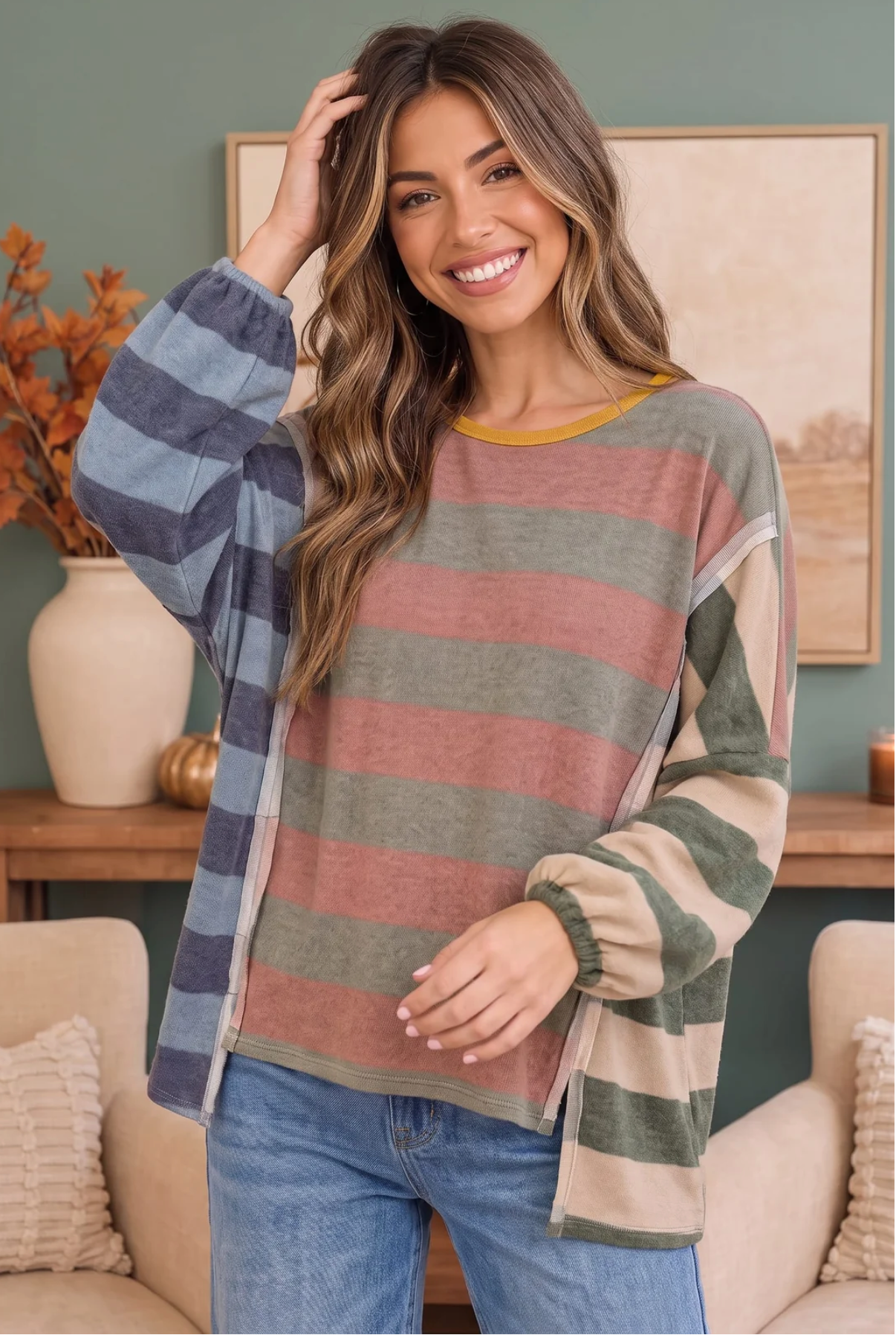 Colorblock Dream Top in Mixed Stripes