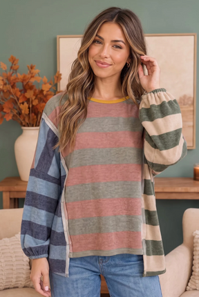 Colorblock Dream Top in Mixed Stripes