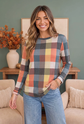 Check Those Boxes Long Sleeve Top
