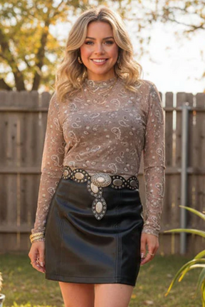 Paisley Sass Mesh Top - LW023MU