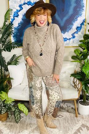 Fireside Fabulous Cable Knit Sweater - T117KH