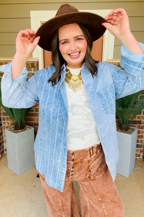 Denim With A Twist Top - T120DN