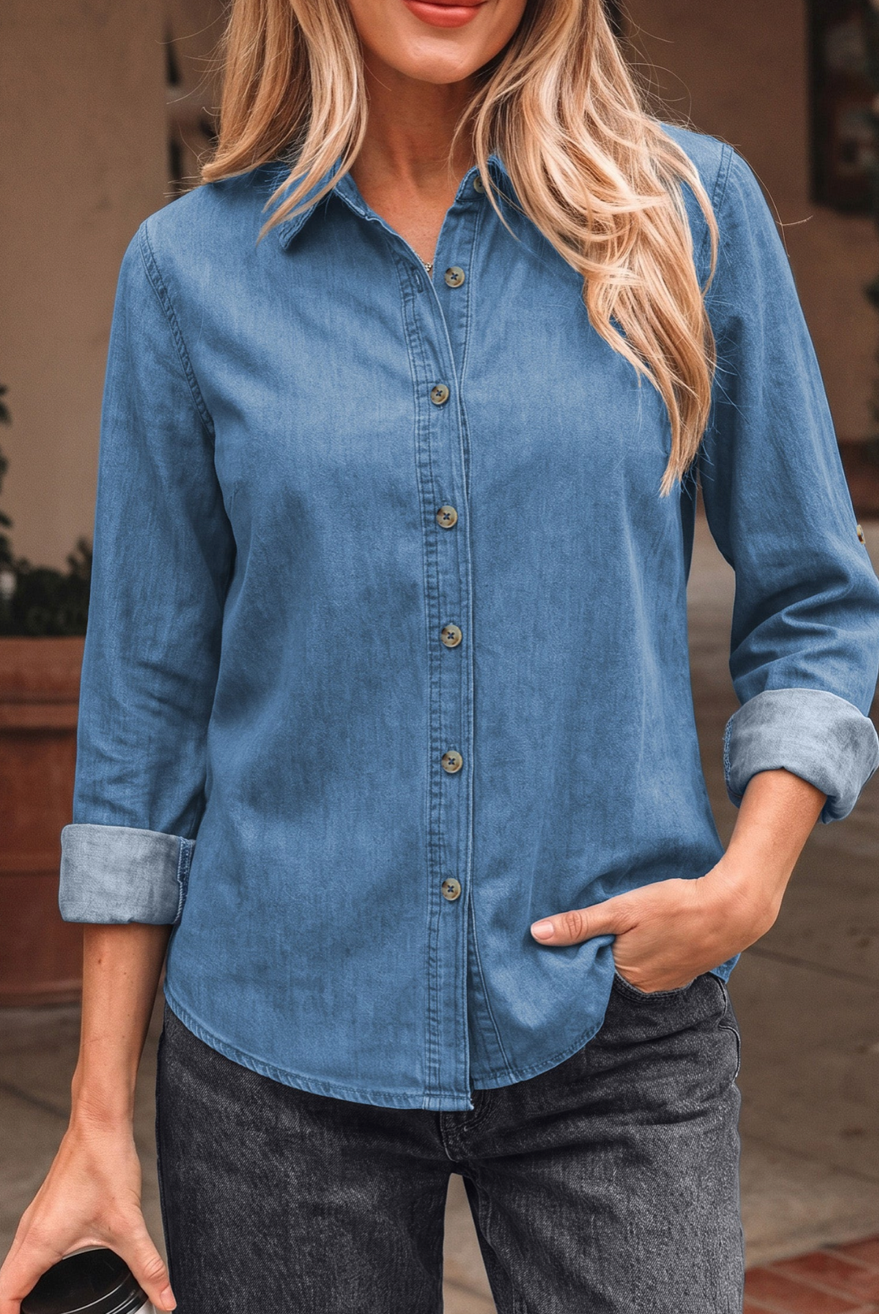 Fade Into You Denim Top - T161DN