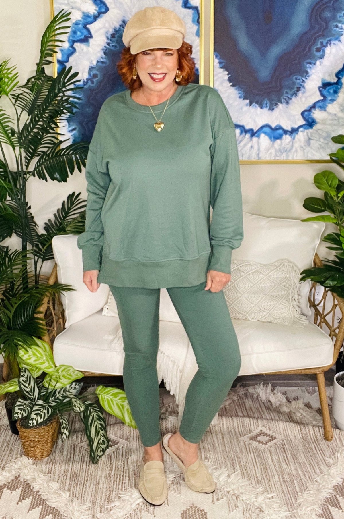 Wear It Everywhere Moss Top And Pant - SET122MO