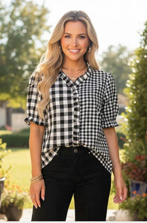 Perfectly Checked Top - LW043BK