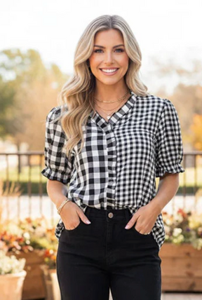 Perfectly Checked Top - LW043BK