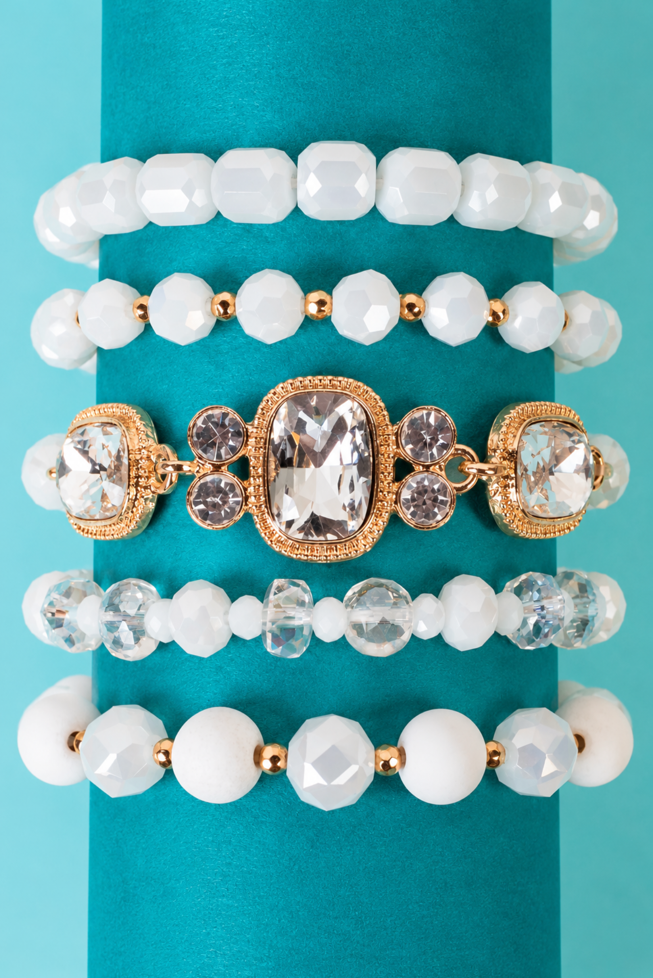 White Stacked Bracelets - YF038WH