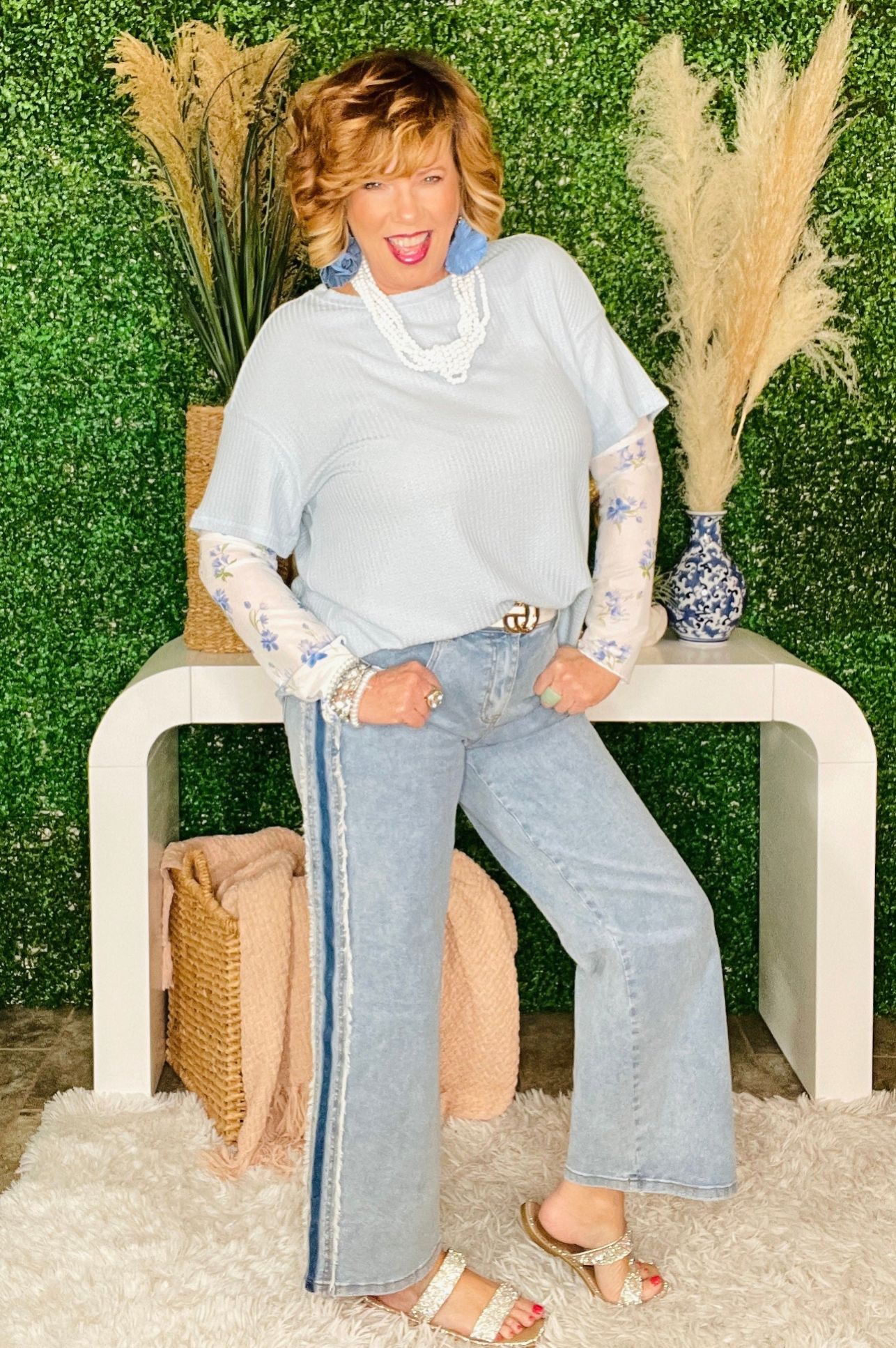 Blue Jean Baby Contrast Stripe Jeans - J112DN