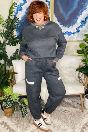 Doing Nothing Today Top And Pant Set - SET128GR