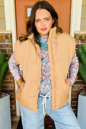 Golden Hour Puffer Vest - T238KH