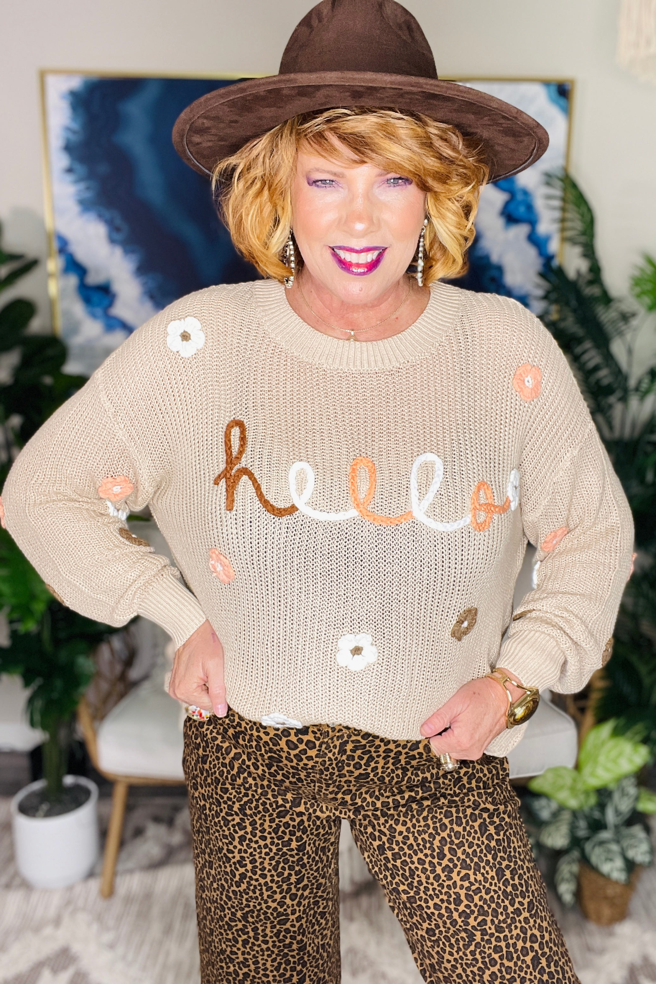 Well Hello There Sweater - T248BG